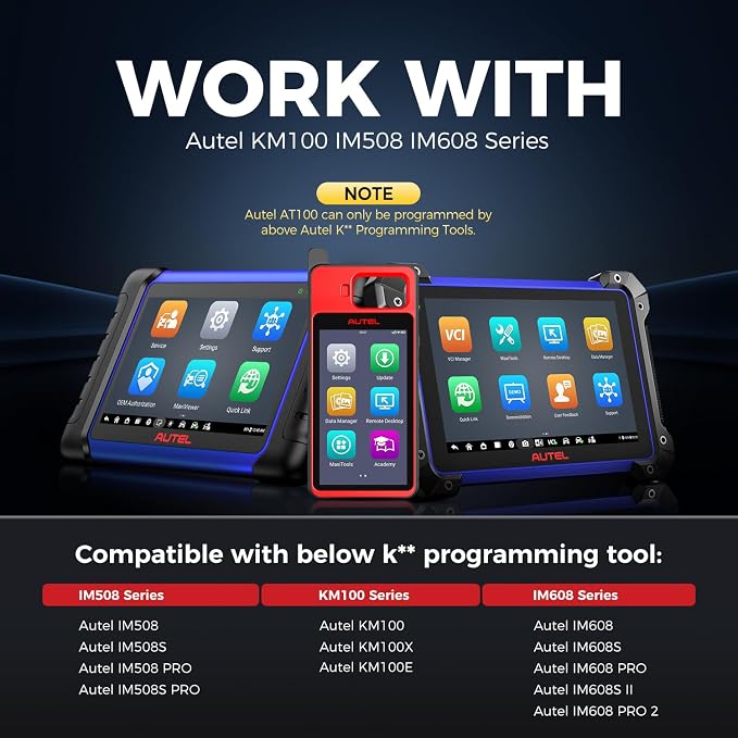 Autel AT100 Super Chip, 2026 New Transponder Chip for ID11 ID12 ID13 ID46 ID47 ID48 ID49 ID4A ID4C ID5C ID4D ID64 ID8A ID8C MQB, Work with MaxiIM KM100 IM508 IM608 IM508S PRO IM608 Pro 2 (Pack of 10)