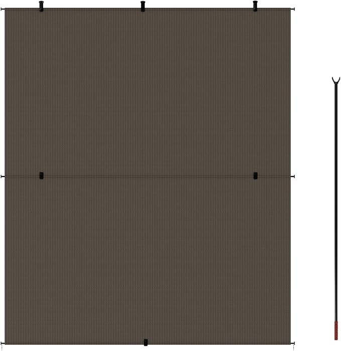 Coarbor Outdoor Roller Shades 4'W x 9'H Porch Sun Shades Outdoor Roll Up Blinds for Patio Porch Gazebo Balcony Backyard, Brown