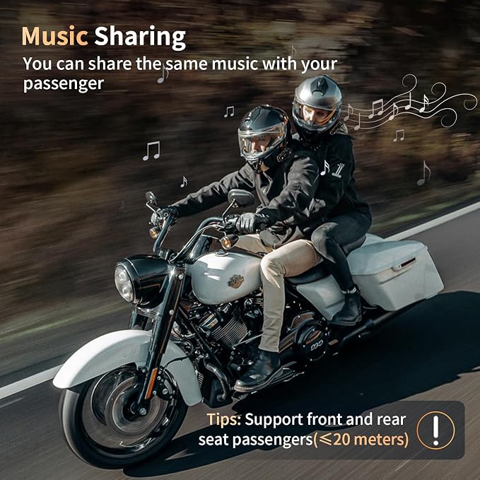 Fodsports FX8 PRO Motorcycle Bluetooth Intercom, 10-Rider Group Helmet Communication System, Music Sharing, Universal Wireless Interphone（APP/Waterproof/Stereo Music/GPS/2 Mics） (Single Pack)