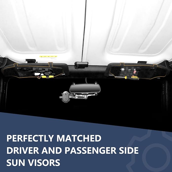 sukemichi Visor Organizer Sun Visor Molle Panel for Jeep JK, Tactical Sun Visor Organizer For 2012-2018 Jeep Wrangler JK JKU Accessories Visor Storage Holder Pouch,2 Pack,Fit Driver and Passenger Side