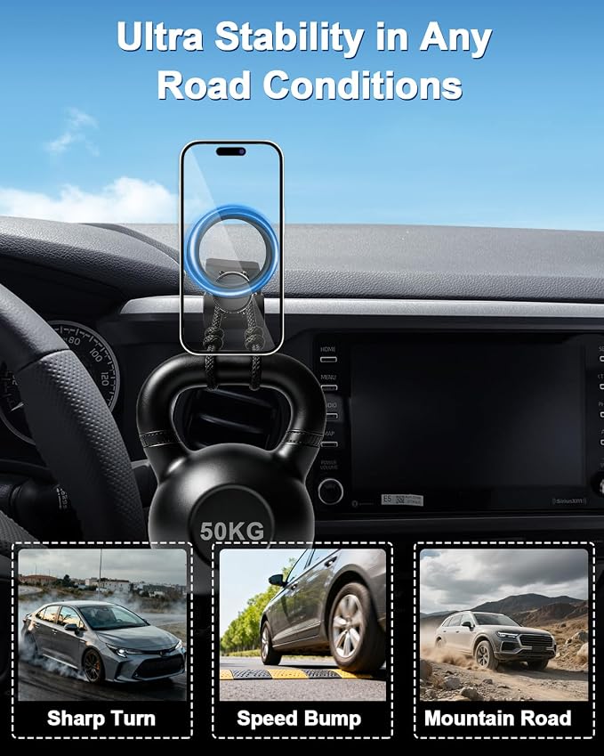 PZK Car Phone Holder for Toyota Tacoma 2016 2017 2018-2022 2023 Accessories Custom Air Vent Compatible with Magsafe Car Phone Mount Hands Free 360° Rotation Cell Phone Automobile Cradles