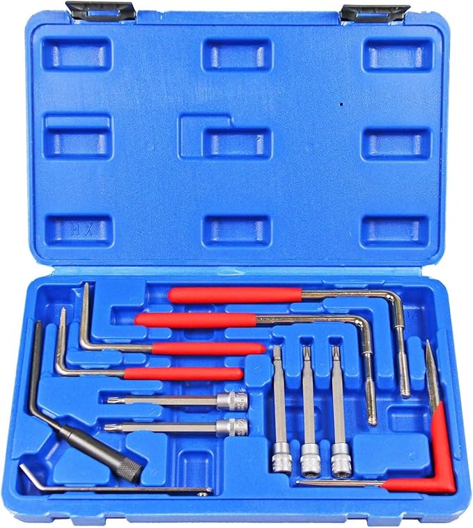 12PC Airbag Removal Torx, Airbag Removal Wrench Kit, Automobiles Airbag Disassembly Tool, Steel Air Bag Remover,Trim Car Garage Tool Set with Storage Box