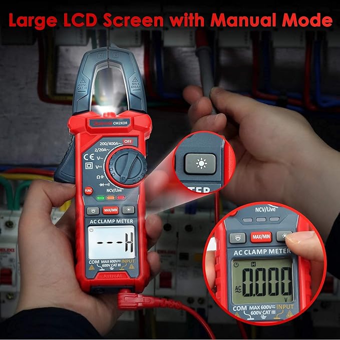 AstroAI Digital Clamp Meter+AstroAI Multimeter Test Lead