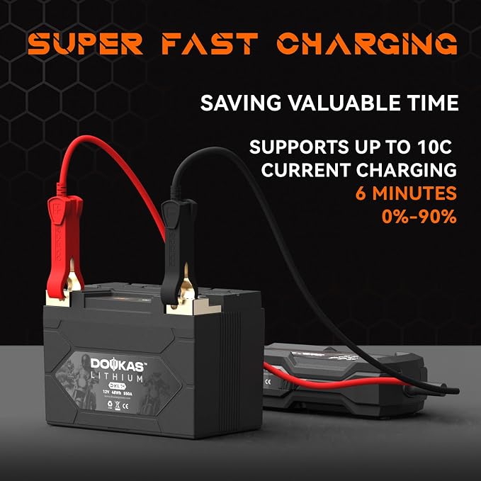 DKL14 YTX14-BS 550A LiFePO4 Motorcycle Lithium Battery, 12V 4Ah Powersports Battery, Compatible Jet Ski, ATV, Lawn Mower, Scooter, Generator Battery, Snowmobile