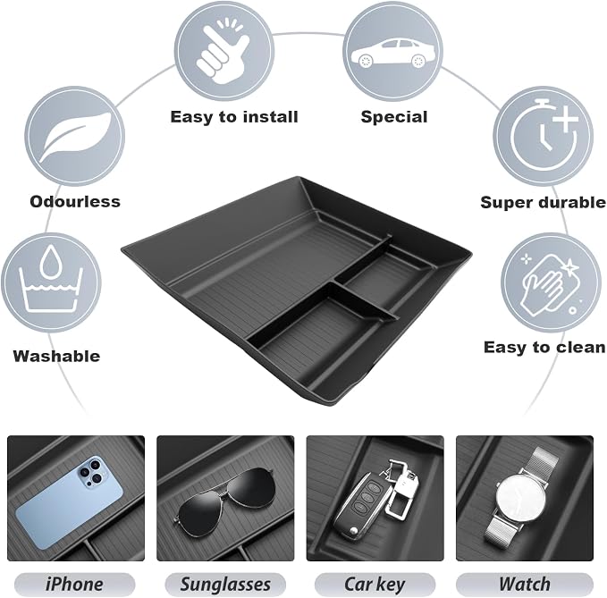 SKTU Upgrade for 2025 2026 Nissan Armada Accessories Center Console Organizer for 2025 2026 Nissan Armada Under Console Tray 2025 2026 Armada Lower Console Tray ABS Durable