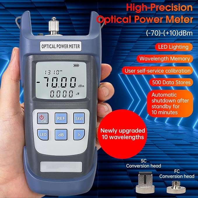 Fiber Termination Kit, 30Km Visual Fault Locator, Fiber Light Meter G710A, Fiber Cleaver F-6S, FTTH Fiber Optic Tool Kit for CATV Engineering