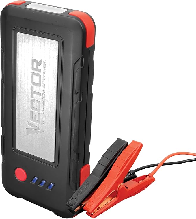Vector SS16LVC 1600 Peak Amp Automotive Lithium Jump Starter, USB-A(15W), USB-C(30W), Power in & Out with Carrying Case