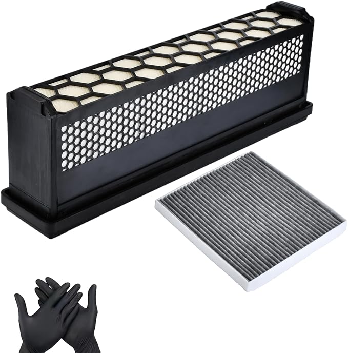 High Flow Engine Air Filter with P609422 Air Filter with Activated Carbon Compatible with Freightliner Cascadia 2008-2017,122SD 2014-2016,Coronado 2010-2016 Replaces AF27879 P609422