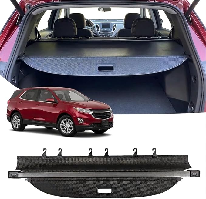 Powerty Cargo Cover for 2018-2023 2024 Chevy Chevrolet Equinox/GMC Terrain Accessories Retractable Trunk Cover All Weather Shielding Shade Cargo Luggage Cover Carbon Fiber