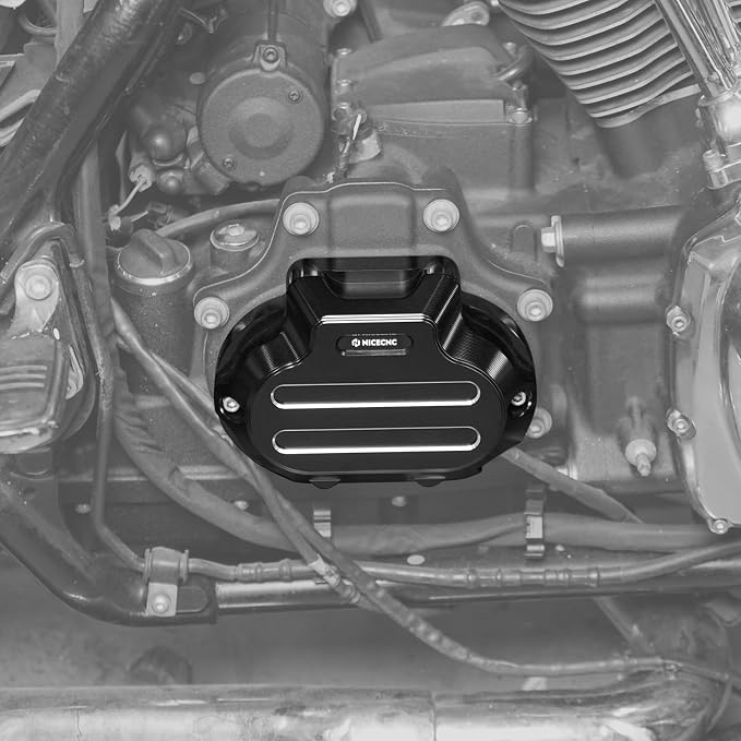 NICECNC Black Transmission Side Cover Aluminum Compatible with Harley Electra Glide Standard FLHT 2017-2020, CVO Road Glide FLTRXSE 2017-2020, Replacement for 25800057, See Fitments