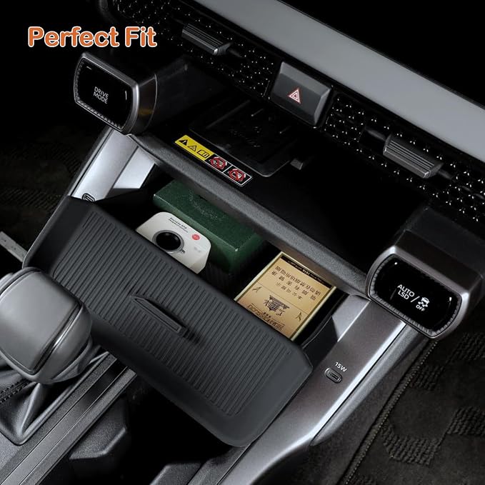 For 2026 Toyota RAV4 Center Console Silicone Drawer Organizer Tray Scratch Scuff-free Easy to Clean, 6th Gen Hybrid&Plug-in Hybrid Interior Accessories