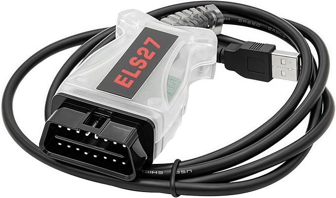 ELS27 Diagnostic Cable Compatible for Ford Mazda Lincoln and Mercury Car, Compatible for FORScan ELMconfig FF2 Foccus ScanMaster ELM v2.1 and Scantool.net. (25K80 Chip)