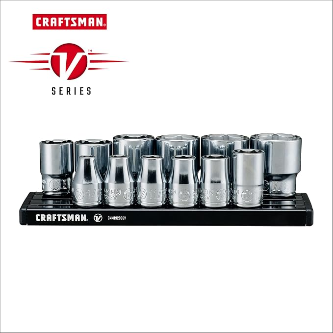 CRAFTSMAN V-SERIES Socket Set, Shallow SAE, 3/8 Inch Drive, 12 Piece (CMMT17330V)