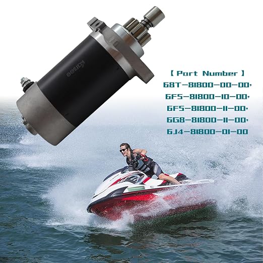 KARSEE Starter Motor 6J4-81800-00 Compatible with Yamaha Marine Engine Outboard 30HP 40HP 50HP 6J4-81800-01-00