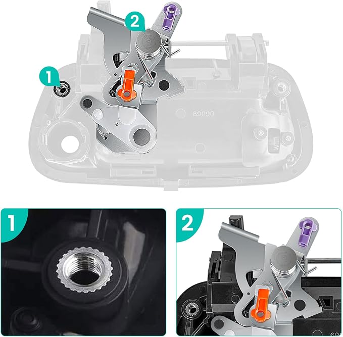 EWAY Tailgate Handle Backup Camera for Toyota Tundra 2000-2006 Reversing Camera Tailgate Liftgate Latch Handle Rear View Reverse Camera RCA Connector with Keyhole |Replaces# 69090-0C010 69090-0C030-C0