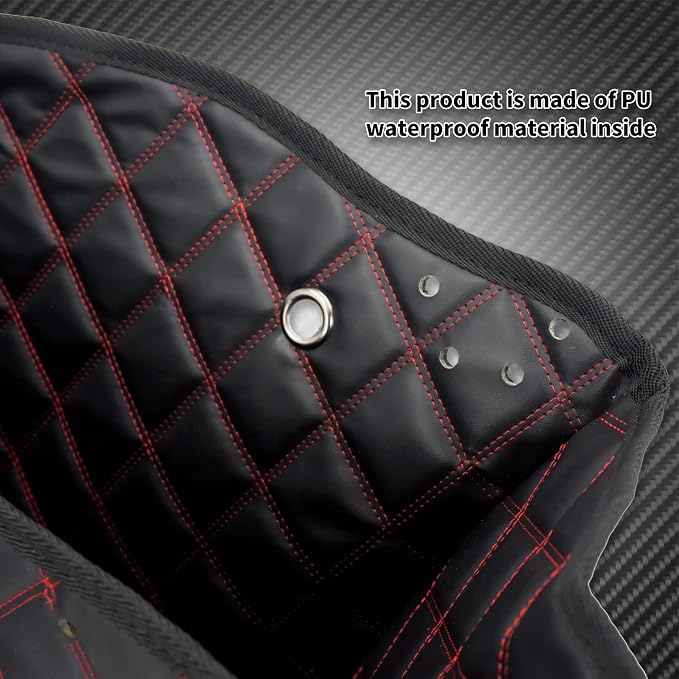 Motorcycle Drop-in Saddlebag Carpet Liners Fits for Harley Touring Models Road King Road Glide Road King Electra Street Ultra Glide Classic 1993-2013 (Red Thread)