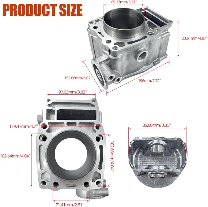 88mm Bore Cylinder Piston Ring Gasket Top End Rebuild Kit Compatible with Xpedition 425 Polaris 425 Sportsman 425 Ranger 425 Magnum 425 1995-2013
