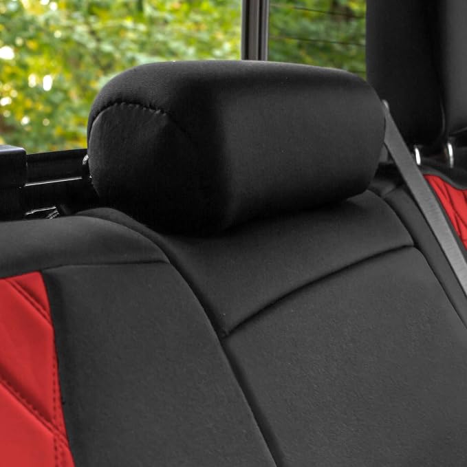 FH Group Custom Fit Car Seat Covers Specifically Made for 2019-2023 GMC Sierra 1500 2500HD 3500HD SLE | Base - Ultraflex Neoprene Water Resistant Automotive Seat Covers- Full Set Red