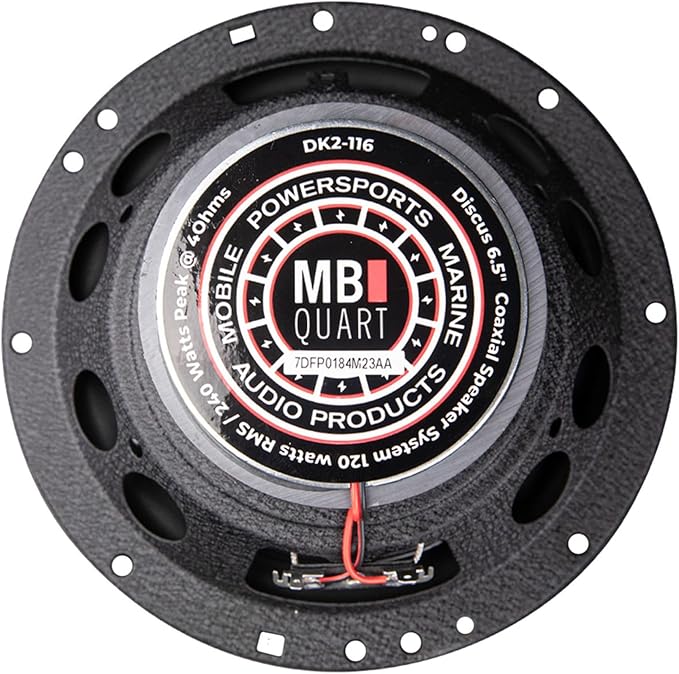 MB Quart Discus High-Performance 6.5" 3-Way Car Audio Component Coaxial Speakers, 120W Peak Power, 60W RMS, 4 Ohm, and 88db Sensitivity