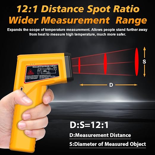 FKM Rechargeable Infrared Thermometer Gun,13-Point Laser Non-Contact Laser Thermometer Gun,High Precision,-58°F~1472°F,Digital IR Temperature Gun for Cooking,Griddle,Oven,HVAC,Automotive,Industrial