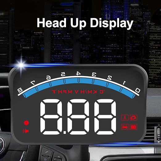 Car HUD Head up Display for car OBDII Head Up with Speed RPM Water Temperature Voltage Alarms and Fatigue Driving Reminder Code Readers & Scan Tools