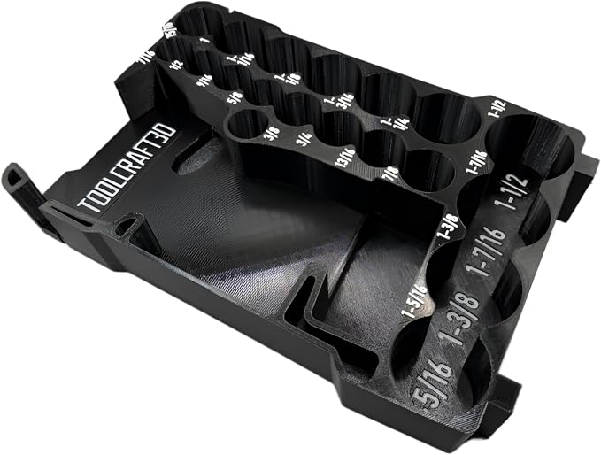 3d Printed Insert Designed for Milwaukee M12 Stubby 1/2" Impact (2563-20) and Packout Organizer (Insert Only) (Black, SAE)