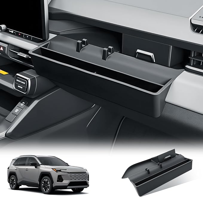 BIBIBO 2Pack for 2026 Toyota RAV4 Center Console Organizer 2026 RAV4 Console Front Passenger Organizer Tray+ Extra Storage Box Drawer 2026 Toyota RAV4 Accessories