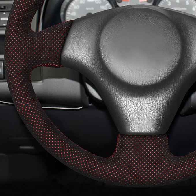 MEWANT Hand Stitch Steering Wheel Cover for Toyota RAV4 1998-2003 / Celica 1999-2006 / Corolla 2003-2008 / Matrix 2002-2008 / MR2 1999-2007 / Supra/Caldina, Custom Fit DIY Wrap Interior Accessories