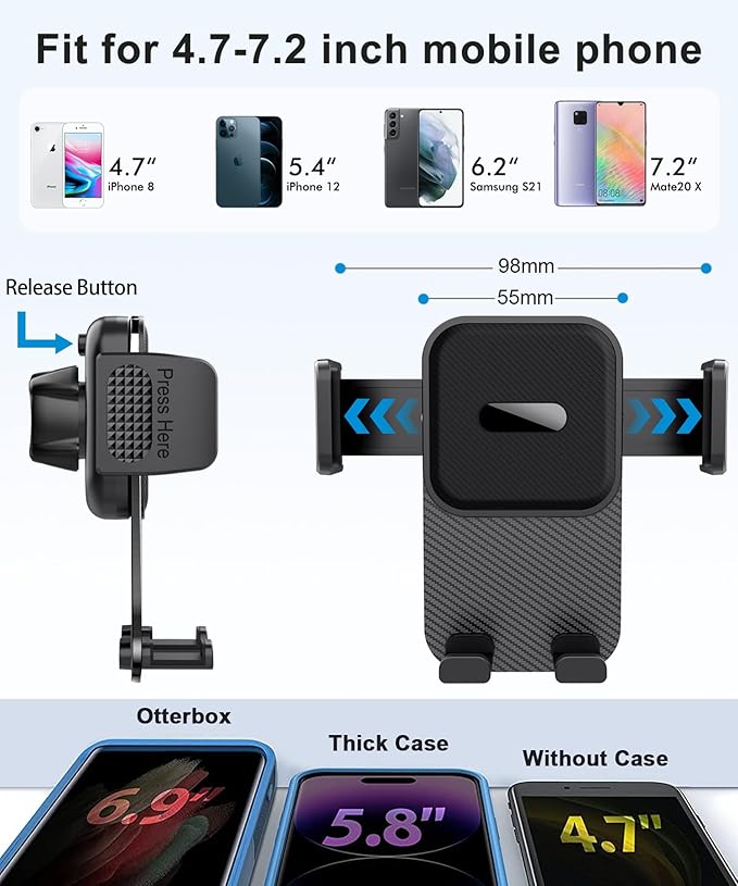 Car Phone Holder for Ford Explorer 2020 2021 2022 2023 2024 Accessories 10.1 Inch Screen Fixed Clip Cell Phone Mount Hands-Free 360 Degree Rotation