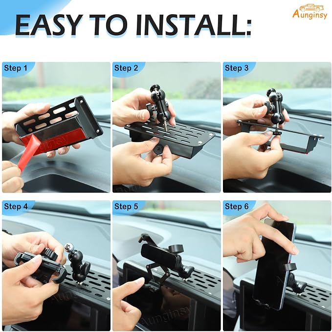 Aunginsy Center Console Dash Mount Phone Holder Compatible with Ford Maverick 2022 2023 2024, Car Dashboard Instrument Table Organizer Storage Tray Groove Panel Mobile Cell Phone Bracket Accessories