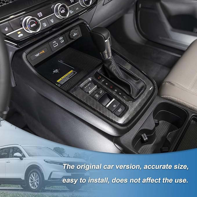 Carbon Fiber Gear Shift Panel Cover Compatible with 2023-2026 Honda CR-V CRV