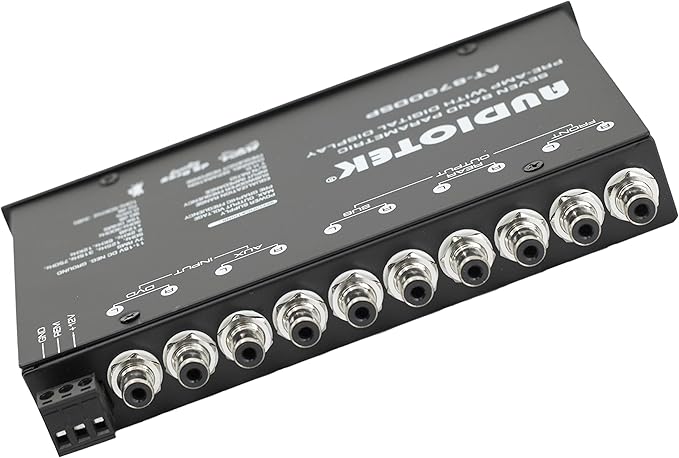 Audiotek 8700DSP 1/2 Din 7 Band Car Audio Equalizer EQ Front, Rear + Sub Output, Up to 7V RMS of Output, Gold-Plated RCA connectors for Best Audio Output for Car, Boat, RV, RTV, Motorcycle