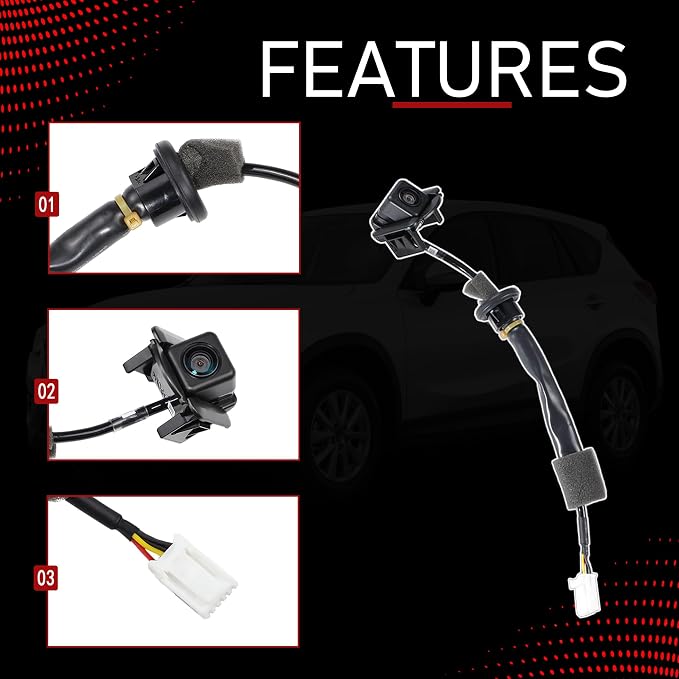 K015-67-RC0A Rear View Backup Camera Parking Assist Camera | Compatible With 2013-2016 Mazda CX-5 2.0L 2.5L, Replaces MA1960108, K01567RC0A, KD3367RC0C, KD33-67-RC0B, KD33-67-RC0A