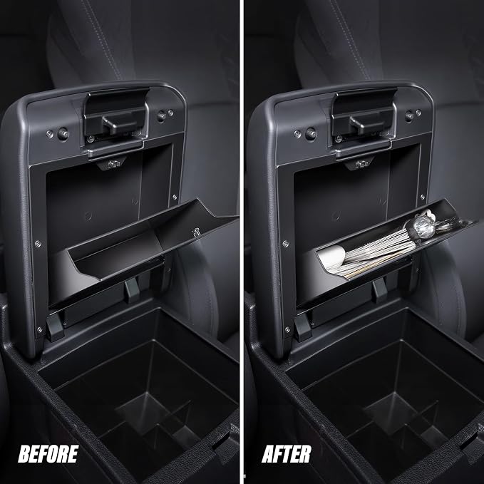 Carlimeki Center Console Organizer (3-piece set) for Tacoma 4th Gen (2024-2026) - Not for Hybrid - for Tacoma Accessories