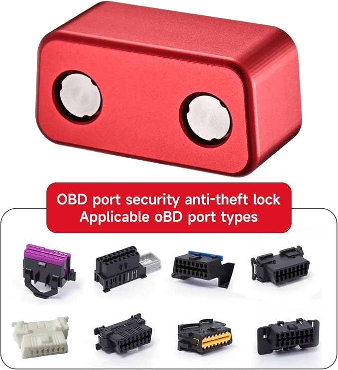 OBD2 Port Anti-Theft Lockout Tool, OBD Port Protector for Cars/SUV/Trucks、obd2 Lock Anti Theft Protector (Red)