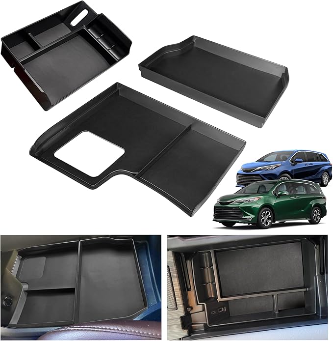 （3PCS） Center Console Organizer for 2021-2024 2025 Sienna Center Console Tray Armrest Box Secondary Storage Center Console Tray 2025 Sienna Accessories