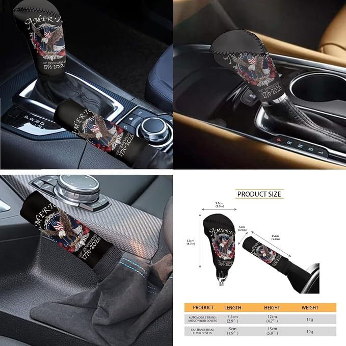 America 1776-2026 Eagle Car Seat Cover Set with Steering Wheel Wrap, 11 Pack, Patriotic Auto Accessories with Non-Slip & Breathable Fabric, 250th Anniversary Decorate for Car, SUV, Truck