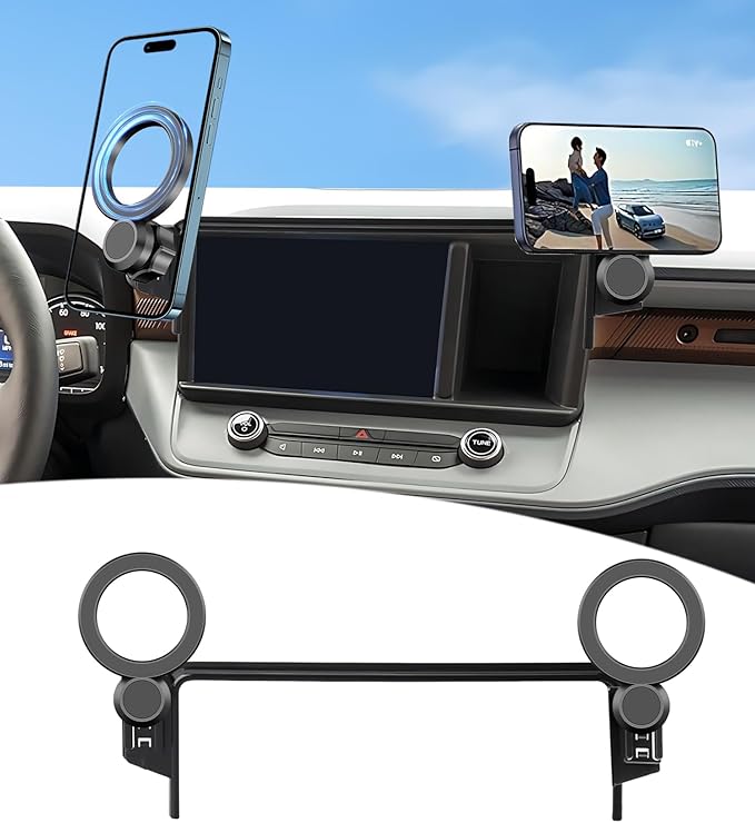 Magnetic Car Phone Mount for 2022 2023 2024 Ford Maverick Accessories, for MagSafe Strong Magnets Cell Phone Holder 8-Inch Screen Cradles, with Portable Phone Gripper 360° Rotation