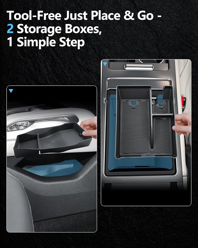 SKTU 2PCS for 2024-2026 Lincoln Nautilus Center Console Organizer for 2024-2026 Lincoln Nautilus (Premiere/Reserve/Black Label) Console Tray & Lower Console Tray 2024 2025 2026 Nautilus Accessories
