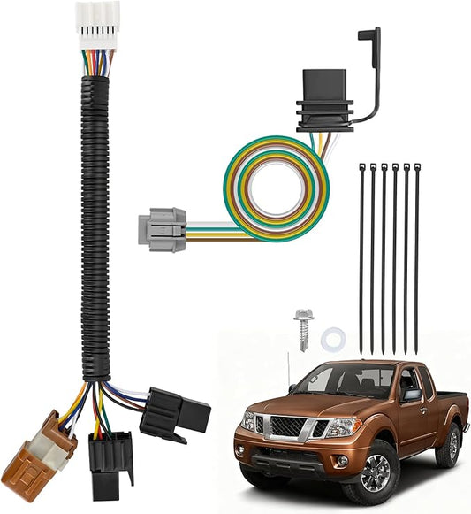 Nilight 4 Pin Trailer Wiring Harness Kit 56225 Custom for 2005-2025 Nissan Frontier 2005 2006 2007 2008 2009 2010 2012 2013 2014 2015 Xterra 2005-2012 Pathfinder 2009-2012 Suzuki Equator