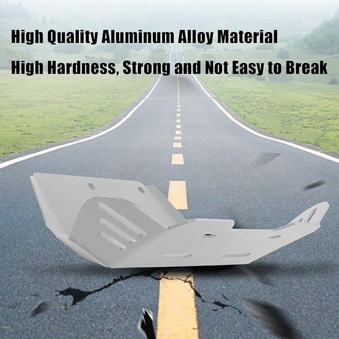 Motorcycle Skid Plate Replacement for Yamaha TW200 1987-2025 Under Engine Protection Aluminum Bash Plate(Silver)