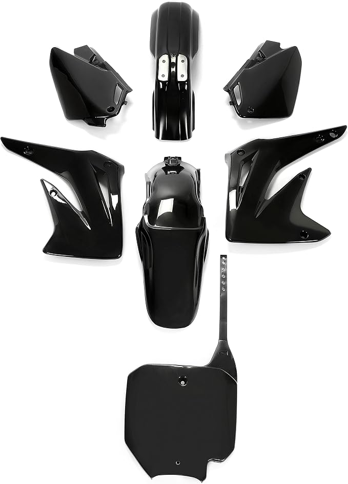 HECASA Compatible with 2003-2007 Honda CR85R Complete Replacement Plastic Kit (Black)
