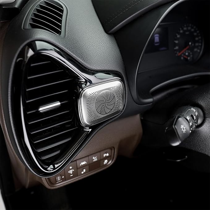 Stainless Steels Upper Air Outlet Speaker Cover Steels Interior Speaker Decoration Trim Cover Compatible with Kia Soul 2020-2025 Accessories (Silver)