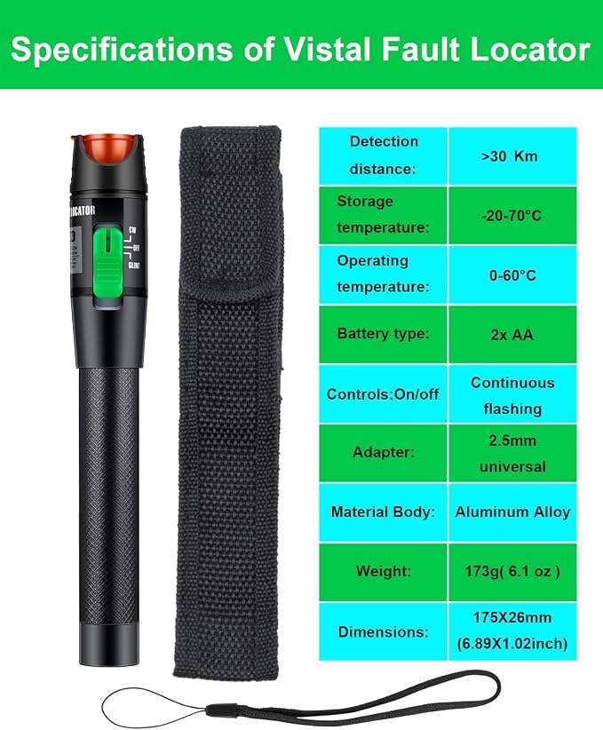 Fiber Termination Kit, 30Km Visual Fault Locator, Fiber Light Meter G710A, Fiber Cleaver F-6S, FTTH Fiber Optic Tool Kit for CATV Engineering