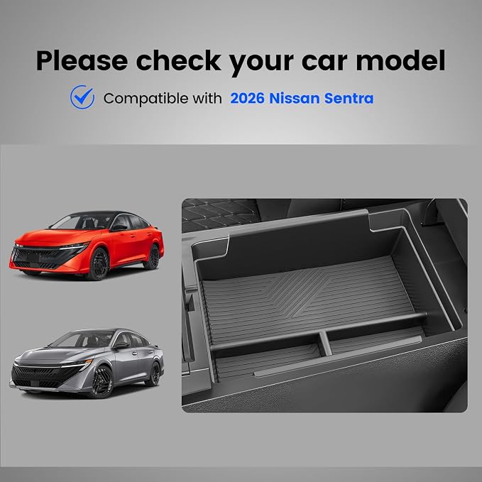 Center Console Organizer for 2026 Nissan Sentra for 2026 Sentra (S,SL,SV,SR) Armrest Box Organizer Accessories