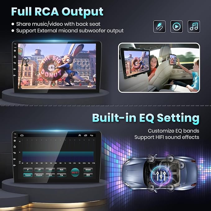 Podofo Radio for Honda Civic 2006 2007 2008 2009 2010 2011 Car Stereo with Wireless CarPlay Android Auto 10.1 Inch 1080P Touchscreen 5G WiFi DSP EQ GPS Bluetooth RDS FM Camera 4Core 64G