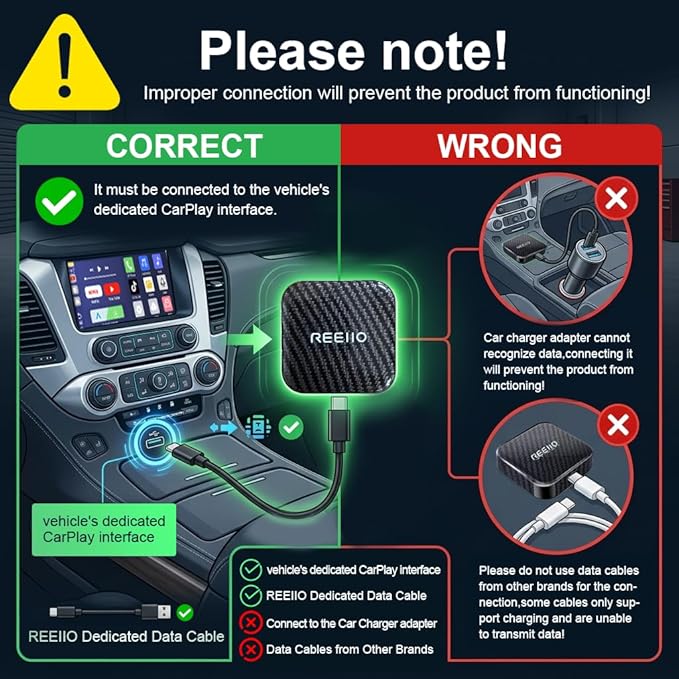 Wireless CarPlayBox with Netflix/YouTube/TF Card Slot Convert Wired CarPlay to Wireless Adapter for 2017 and Above Original Wired CarPlay Car