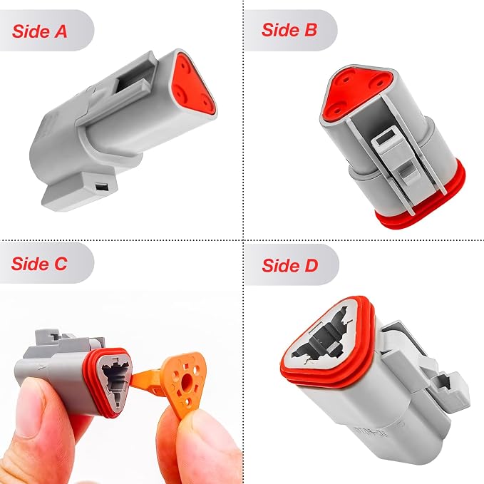 SYOWADA 338PCS Deutsch Connector Kit 2 3 4 6 8 12 Pin Connectors DT Deutsch Crimping Tool Waterproof Electrical Connector Automotive Repair Removal Tool Kit