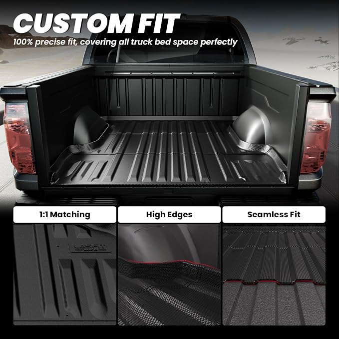 LASFIT Bed Mat for Toyota 2007-2021 Tundra 6.5FT/6.5' Truck Bed Mat All Weather 6.5 FT Bed Liner for Toyota Tundra 2021 2020 2019 2018-2007 Accessories TPE Trunk Mat Cargo Mat (Not Fit Drop-in Liner)