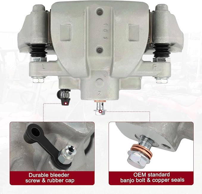 M MATI Front Left Disc Brake Caliper for Honda Pioneer 1000 Talon 1000 1000X 1000R SXS1000 2016-2023 with Sintered Pads Kit 45150-HL4-A01